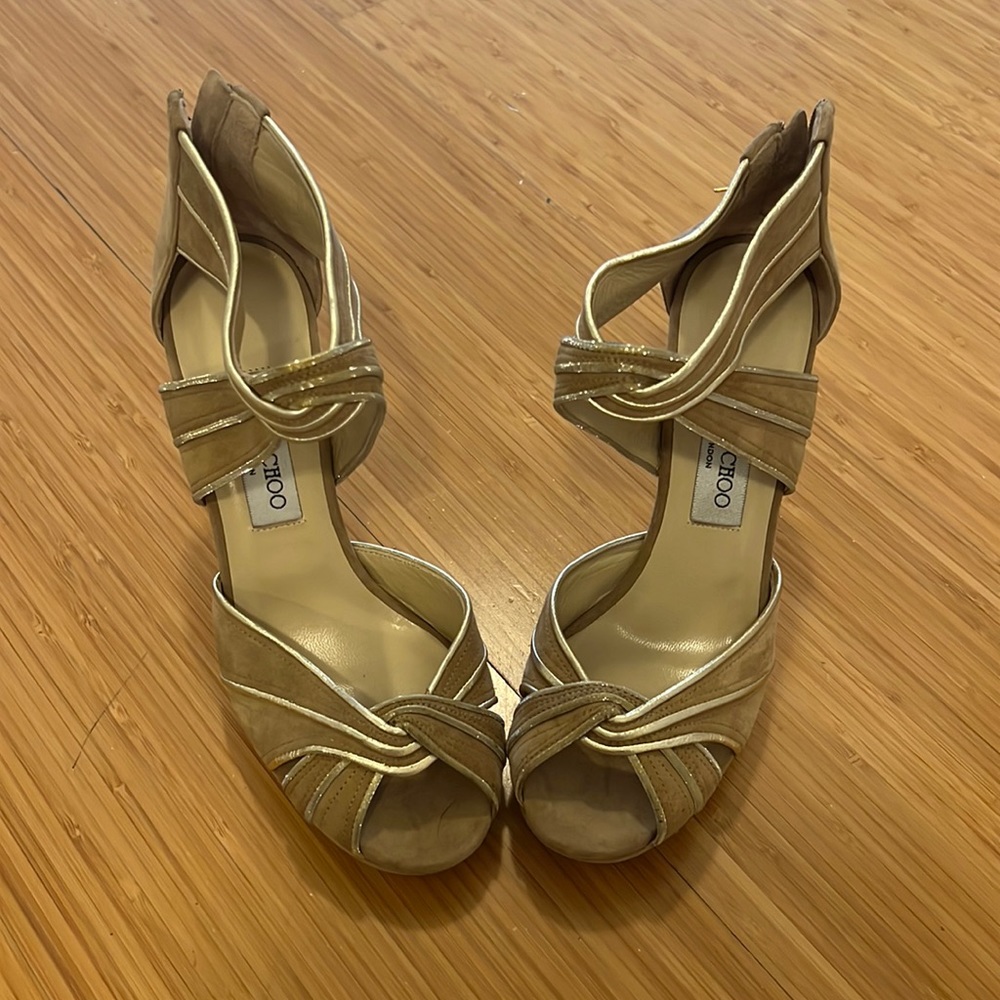 Jimmy Choo Kai Suede Glitter Sandal